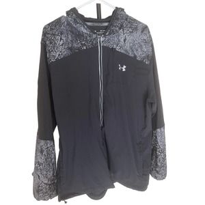 Under Armour Mens XXL Jacket Hooded Black & Gray Unleash Chaos Camo Storm